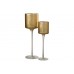 J-Line Theelichthouder set-2 blad/goud op voet 