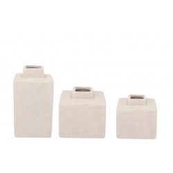 Lisboa white vase cube set van 3 