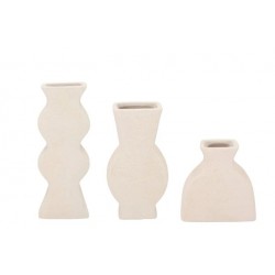 Lisboa white vase organic set van 3 