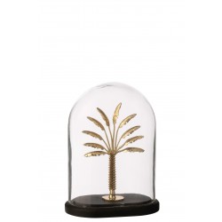 J-Line Decoratieve Stolp Palm Tree Glas Goud/Zwart Small