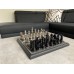  Diga Colmore Luxury schaakbord zwart/zilver 40x40 cm