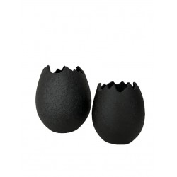  BOI!WOW decoratie Egg set-2 metaal zwart