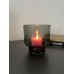  Windlicht Cilinder op voet rookglas Grey